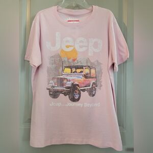 Jeep Graphic T-Shirt Womens Official Licensed Journey Beyond Pink Roomy XS NWT